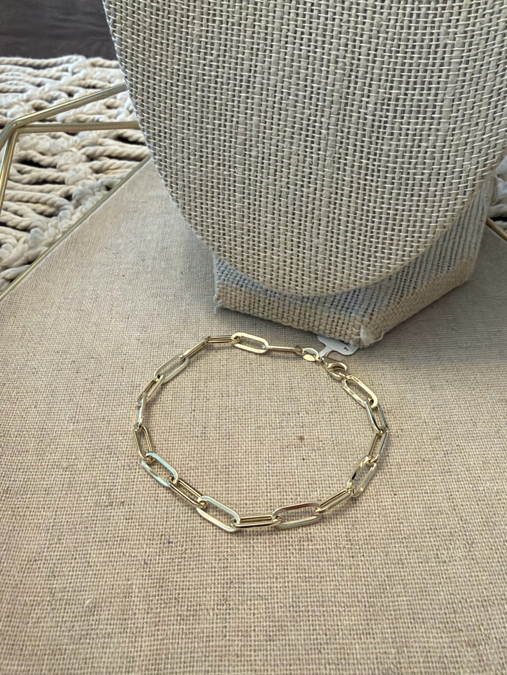 14k Yellow Gold Paperclip Bracelet - 7” - New with Tags